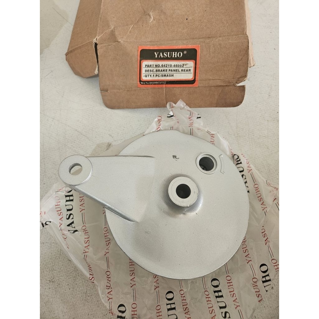 TUTUP TROMOL BELAKANG MOTOR SMASH YASUHO KUALITAS BAGUS BRAKE PANEL REAR SILVER BESI TEBAL