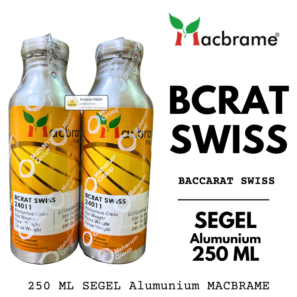 Bibit Parfum MACBRAME - BACCARAT SWISS 250 ML SEGEL Alumunium