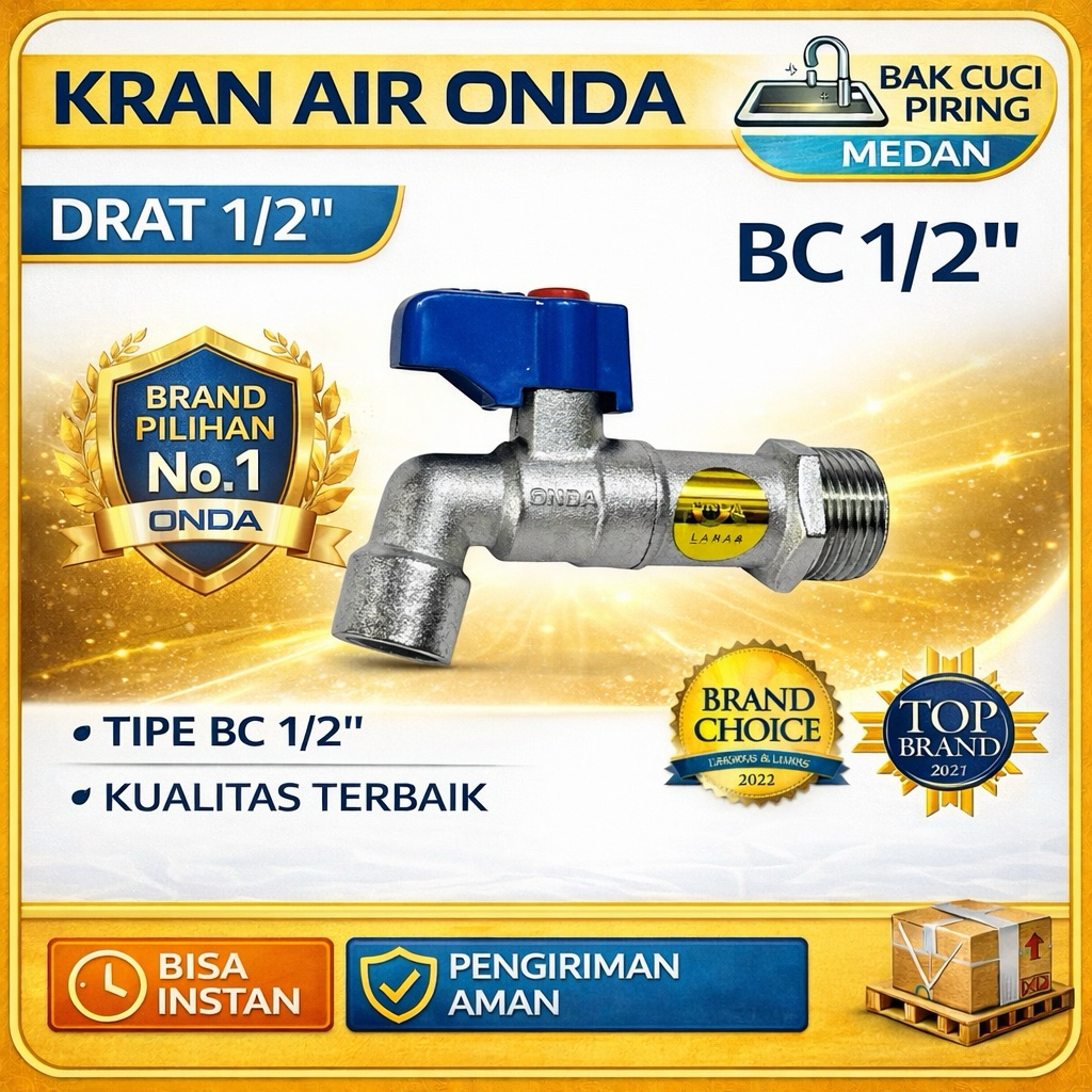 READYSTOCK KRAN AIR ONDA TIPE BC 1/2INCH/KRAN ONDA/KRAN TEMBOK MERK ONDA ASLI