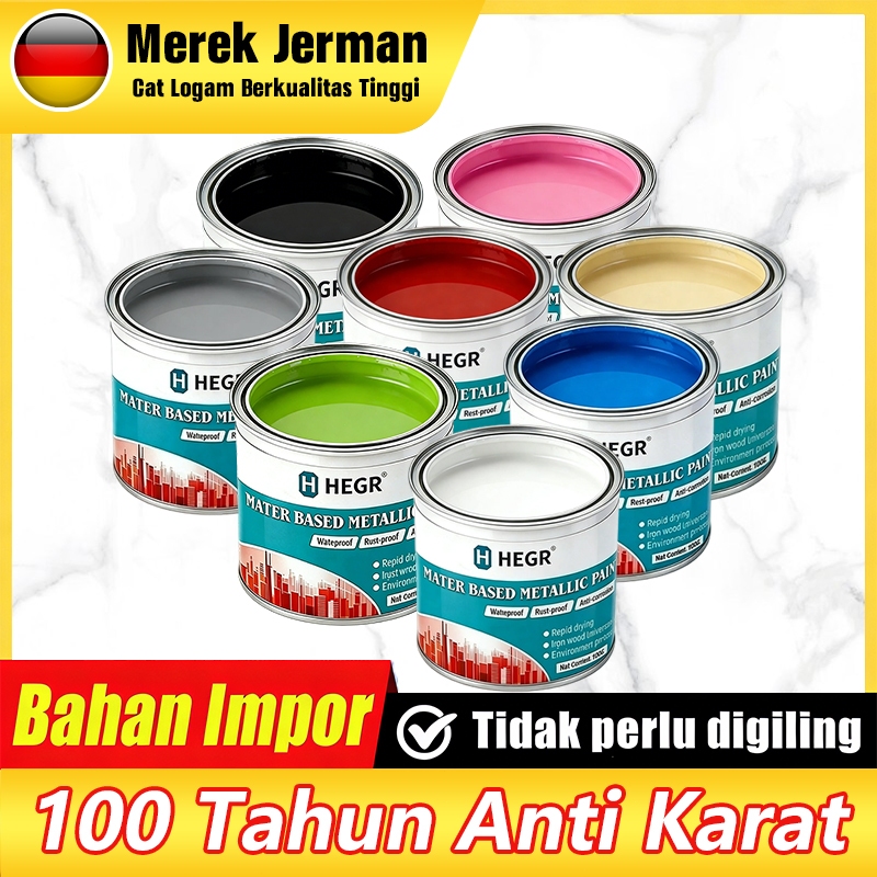 Cat Anti Karat Logam 6 Jam Kering Total, Tanpa Perlu Amplas, Gratis Kuas, Cocok untuk Besi Berkarat,