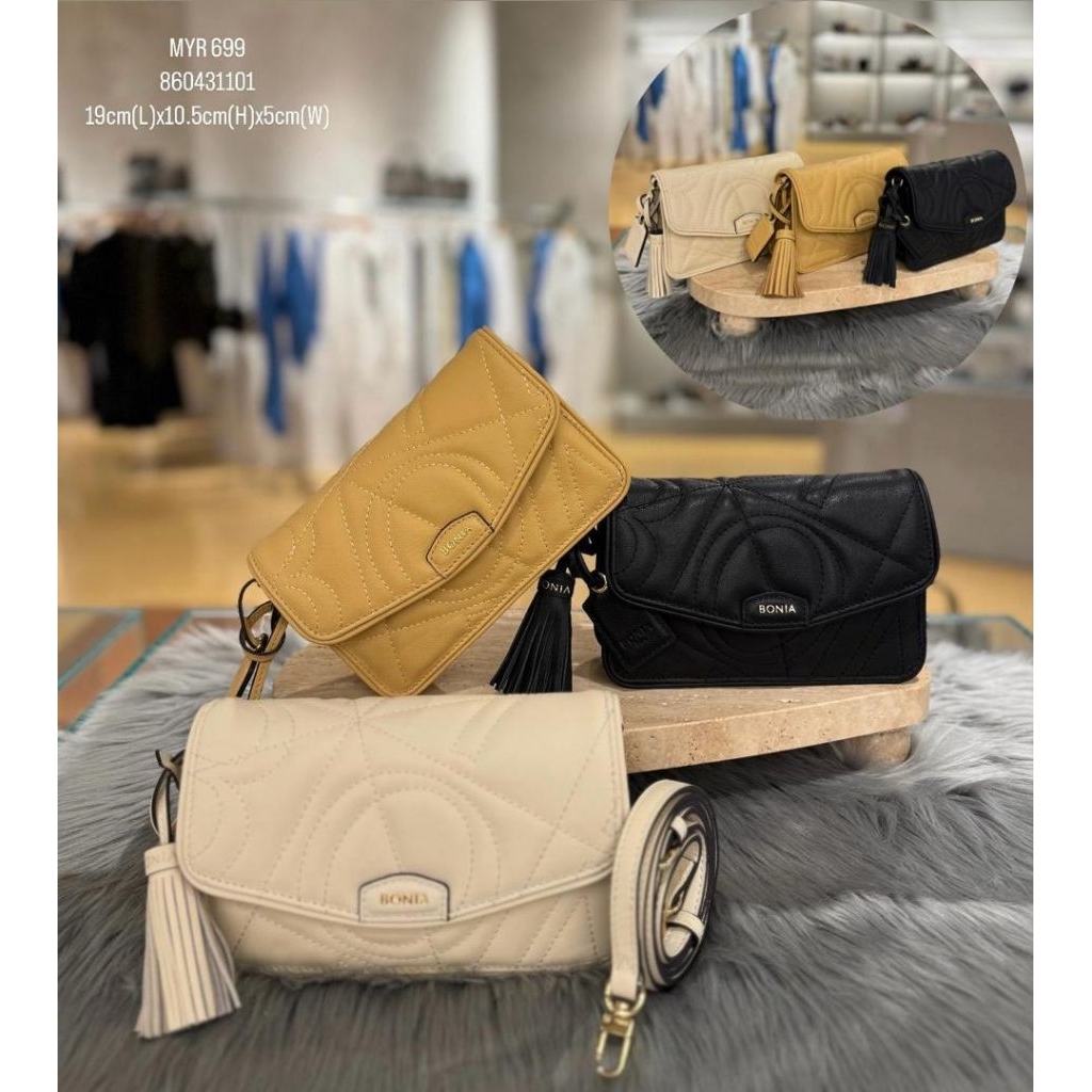 SALE tas bonia original sling bag emboss leather