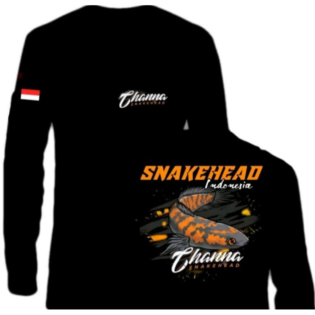Kaos sablon snakehead chana lengan panjang t-shirt distro unisex bahan adem
