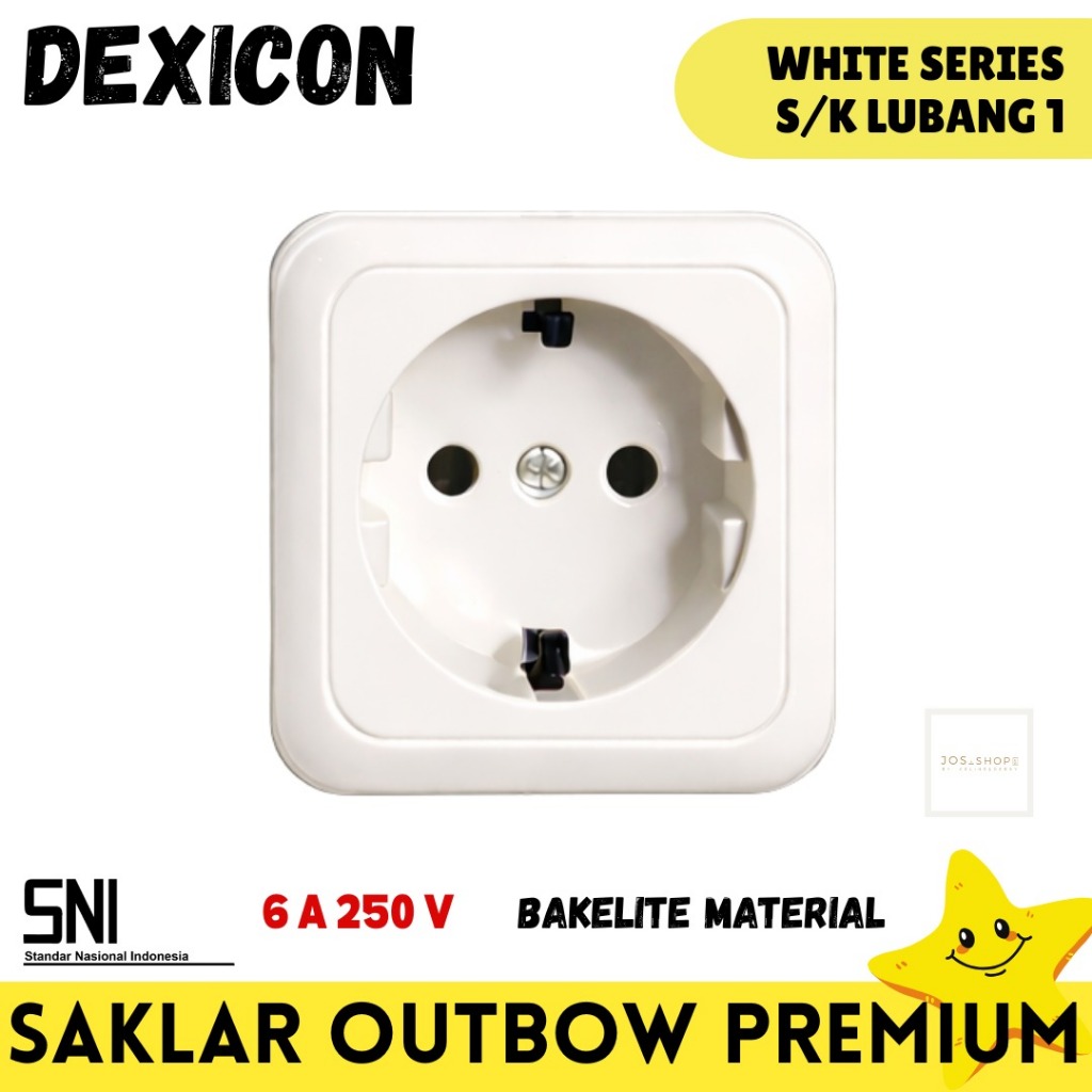 Saklar Lampu OB Stop Kontak Dinding Premium Outbow Tanam Sakelar Lampu Rumah Putih DEXICON SNI
