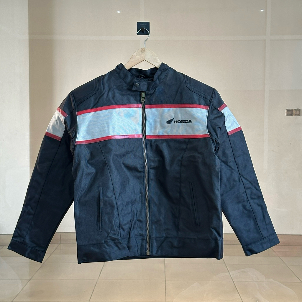 Jaket Sepeda Motor Honda ASLI Supra X hitam silver merah