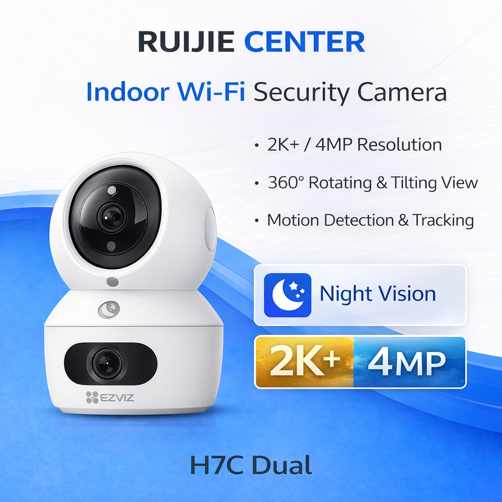 Ezviz H7c Dual Lens 2K+ (4MP+4MP) Indoor PTZ 360° Auto Tracking Mini UPS