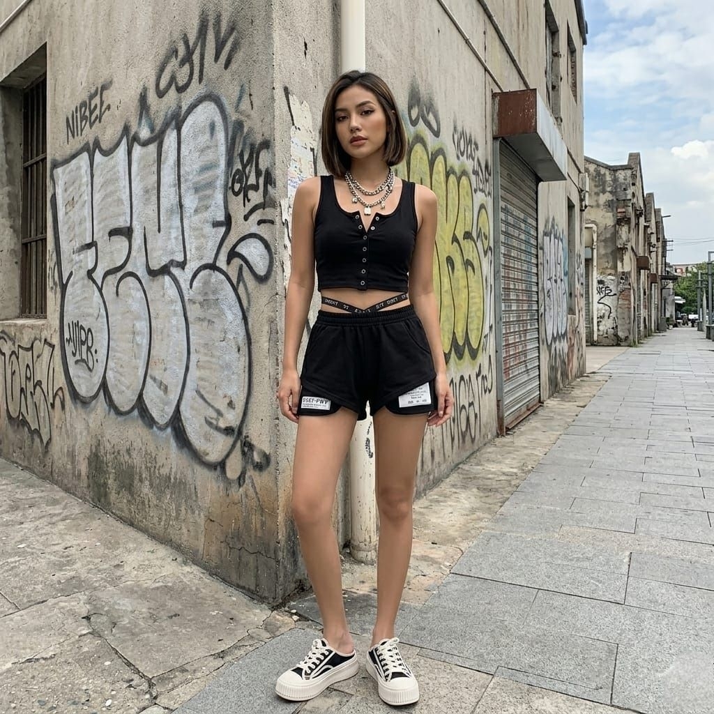 Celana Pendek Wanita Sporty Korean Style • Hotpants Cewek Kekinian • Celana Training Pendek Casual H