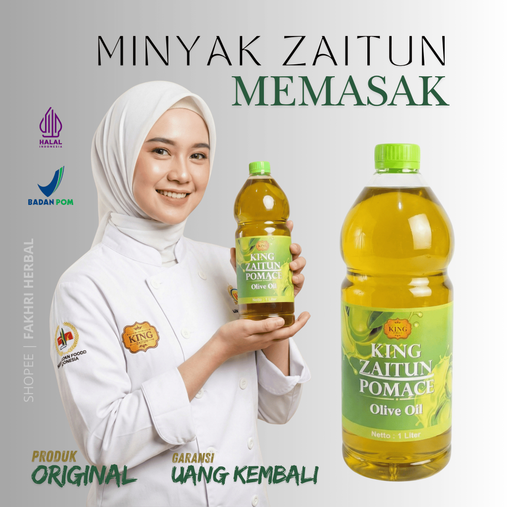 KING Pomace Minyak Zaitun Olive Oil Untuk Masak Makanan 1 Liter