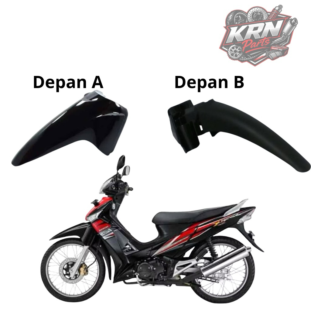 Spakbor Depan Belakang Honda Supra X 125 New Batman Hitam Selebor Set Ori Look Tebal Kuat