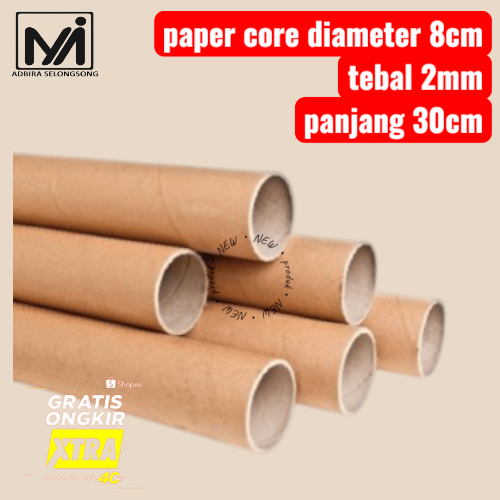 8.0 cm x 30cm / paper core/kertas bulat/Tabung Kardus Selongsong/paper tube