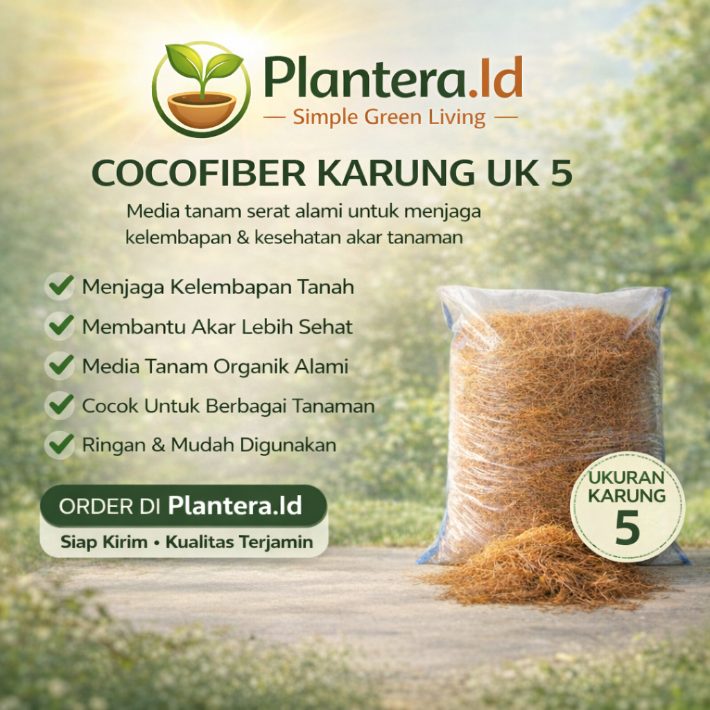 Plantera.Id | Cocofiber Serabut Kelapa 1 Karung Ukuran 5 | Media Tanam Serat Kelapa Alami