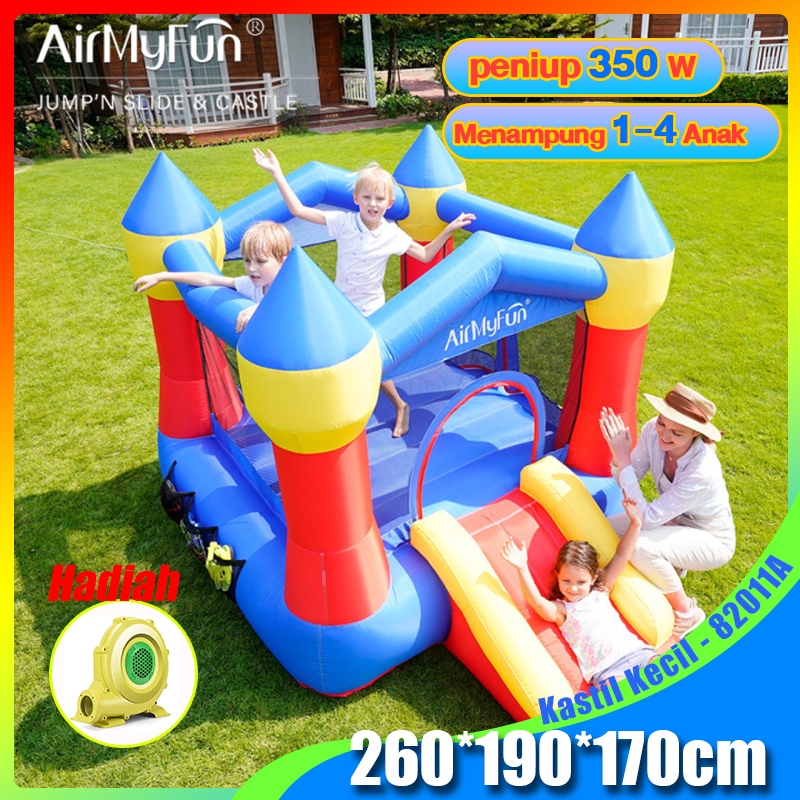 [Gratis blower]Airmyfun Istana udara Mini Trampolin seluncuran panjat anak-anak Istana Lompat