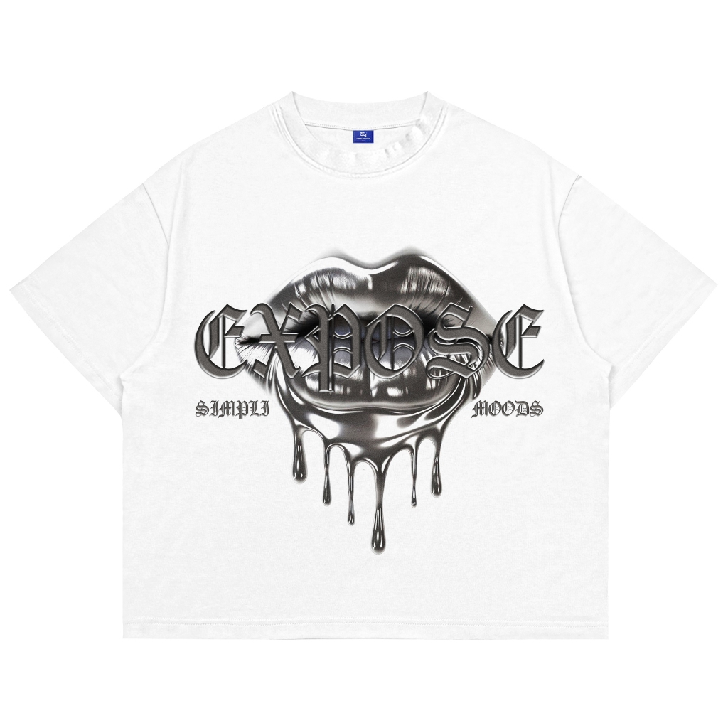 Simplimoods Kaos Oversize Boxy Tee Unisex Expose White | Tshirt Pria Wanita Katun Combed 24s Premium