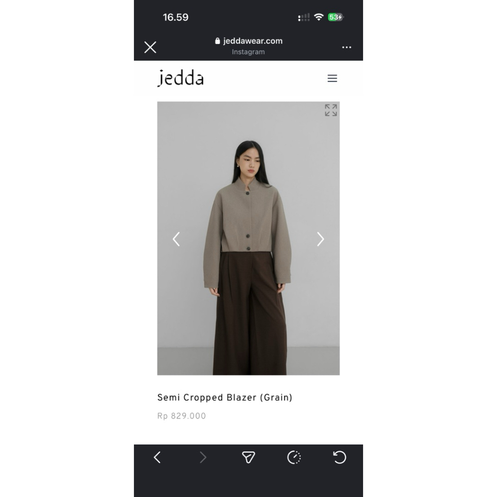 jedda semi cropped blazer grain