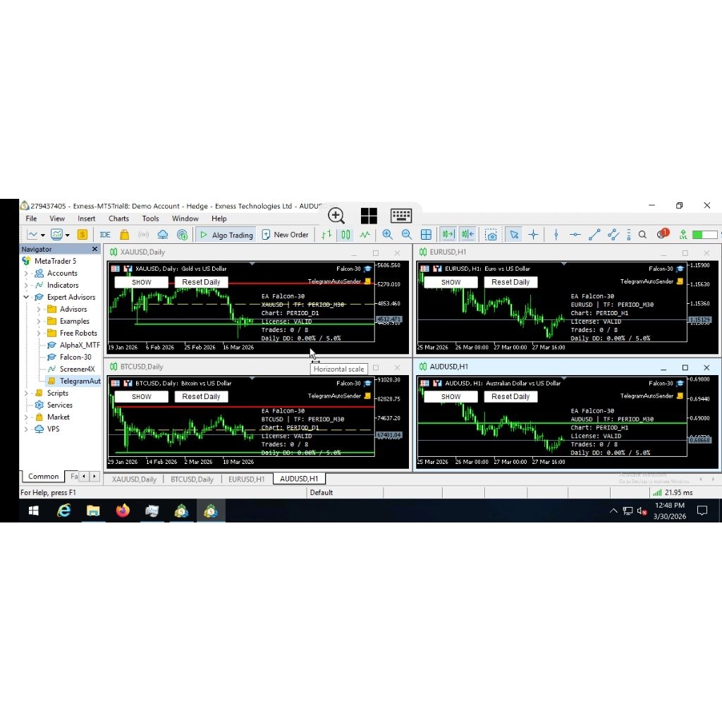 EA MT5 Falcon-30X Premium (Daily Drawdown + 100% Anti - Margin Call) Super Profitable Automatic SL T