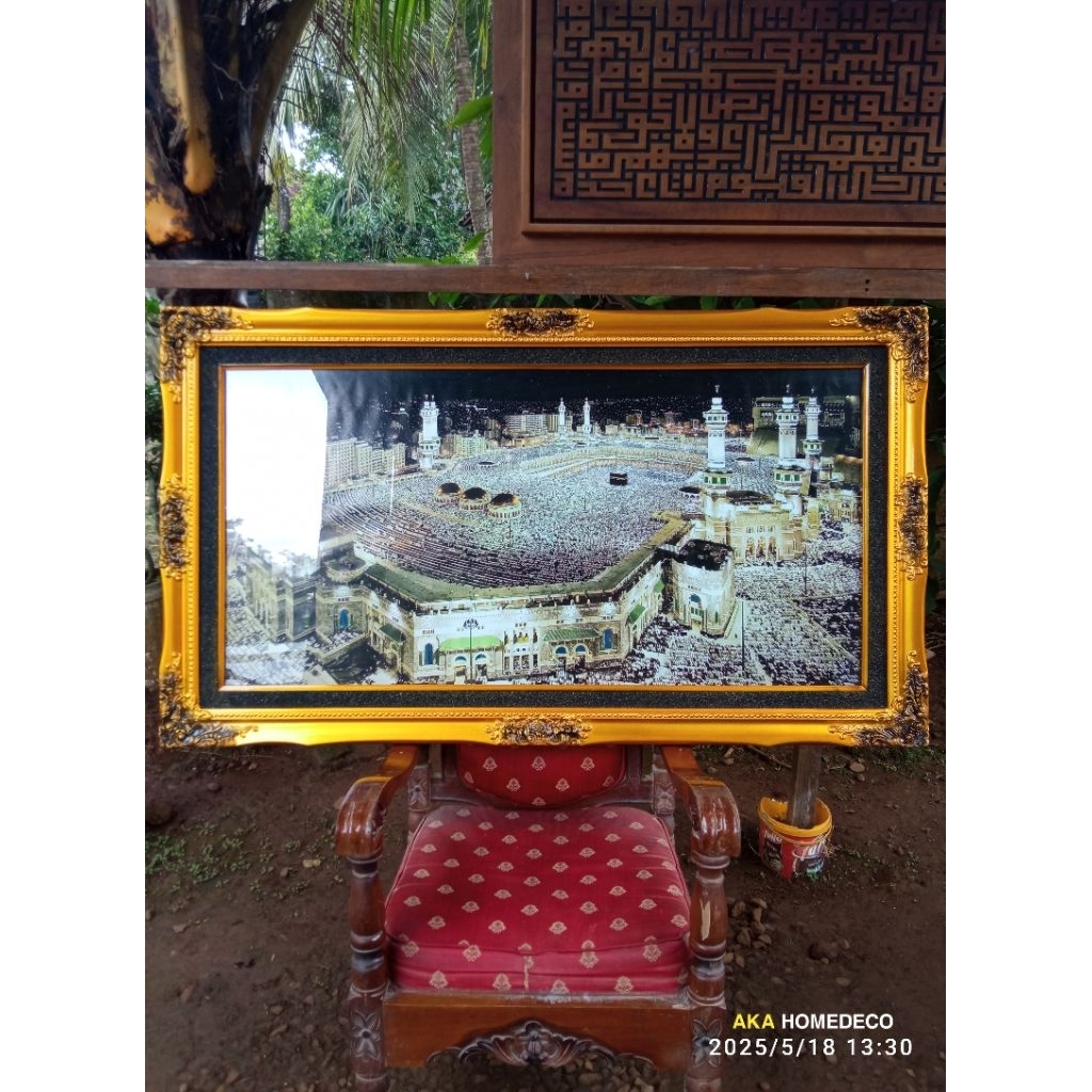 Hiasan Dinding Kabah Lampu dan Mp3 Murottal Jumbo Multifungsi Kualitas Bagus Mewah