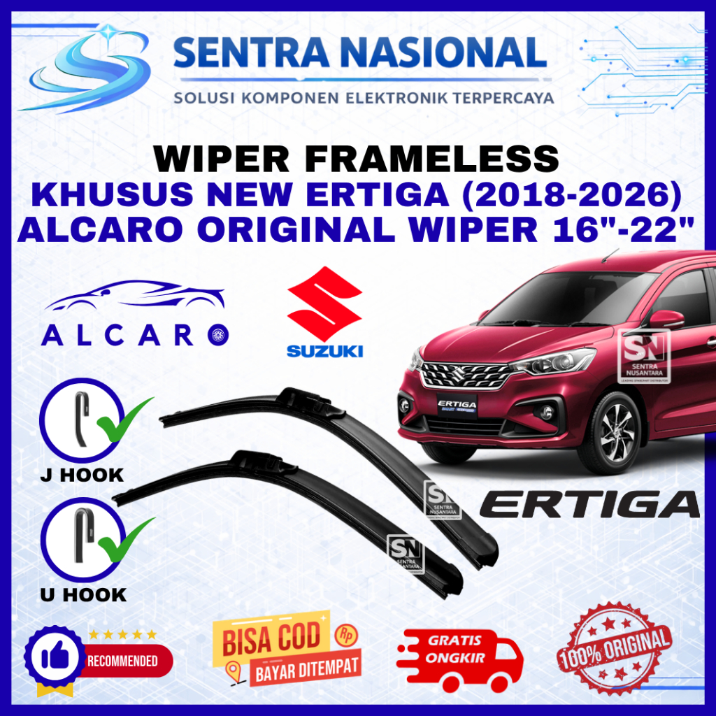 Wiper Mobil Suzuki New Ertiga (2018-2026) ALCARO ORIGINAL | Wiper Kaca Mobil Suzuki Ertiga Model Fra