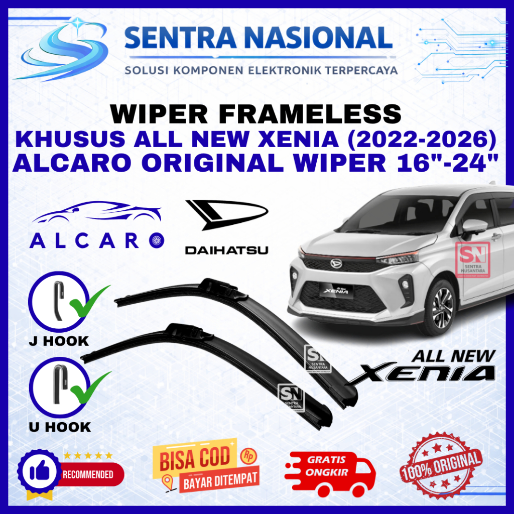 Wiper Mobil Daihatsu All New Xenia (2022-2026) ALCARO ORIGINAL | Wiper Kaca Mobil Daihatsu New Xenia