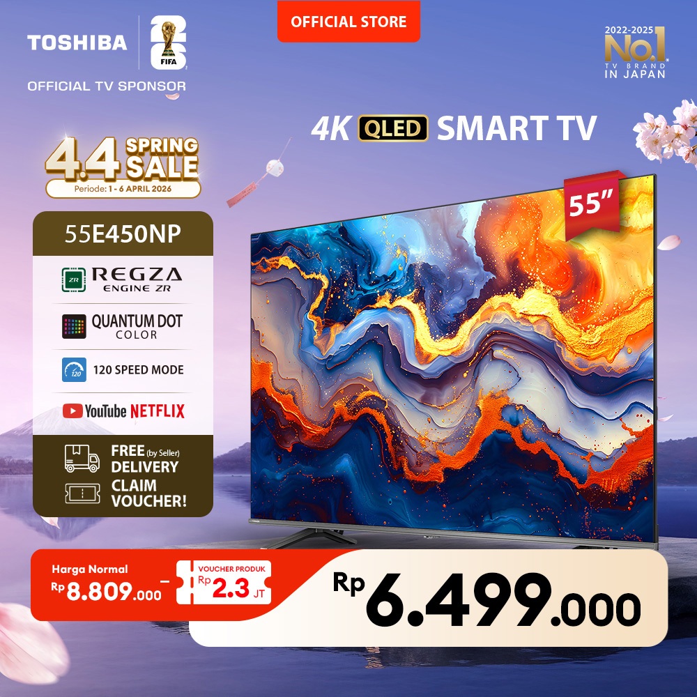 [KHUSUS ONLINE] Toshiba TV 55" 4K UHD Smart TV - Regza ZR Quantum Dot QLED Dolby Vision Atmos HDR10+