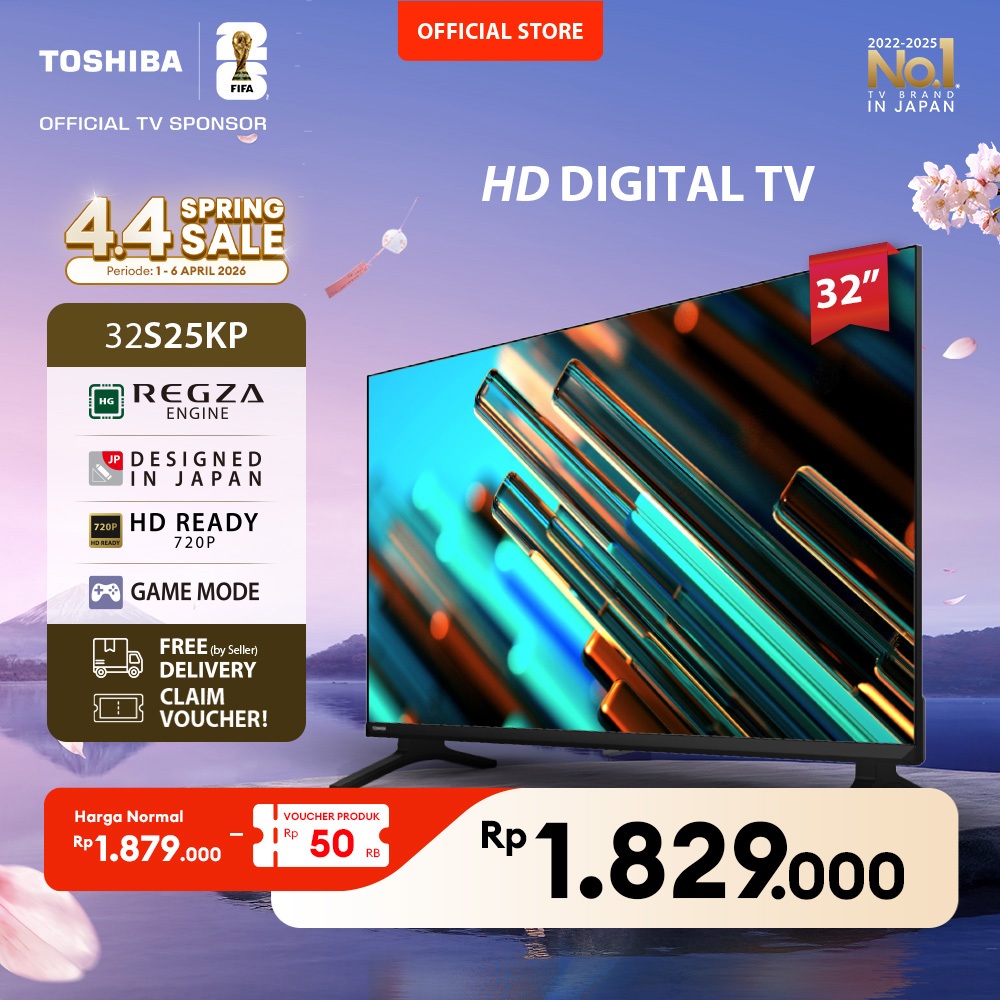 Toshiba TV 32" HD Digital TV - Dolby Audio Regza Game Mode HDMI USB - 32S25KP
