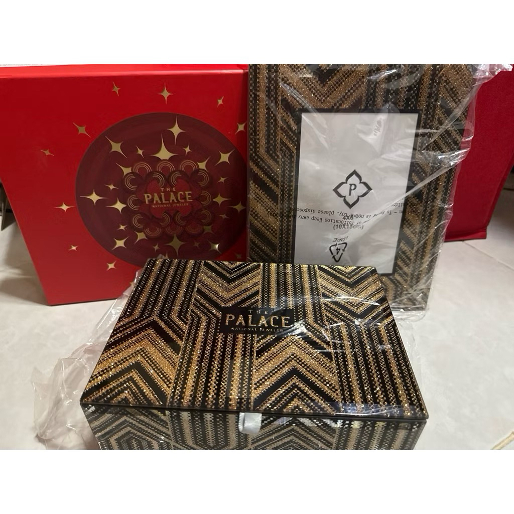 1 SET GIFT AKRILIK Kotak Perhiasan + FRAME AKRILIK Emas Berlian The Palace ORIGINAL ASLI