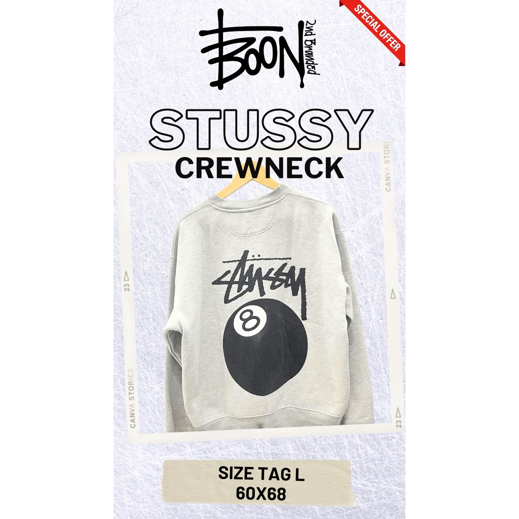 Vintage Stussy Crewneck Bola 8