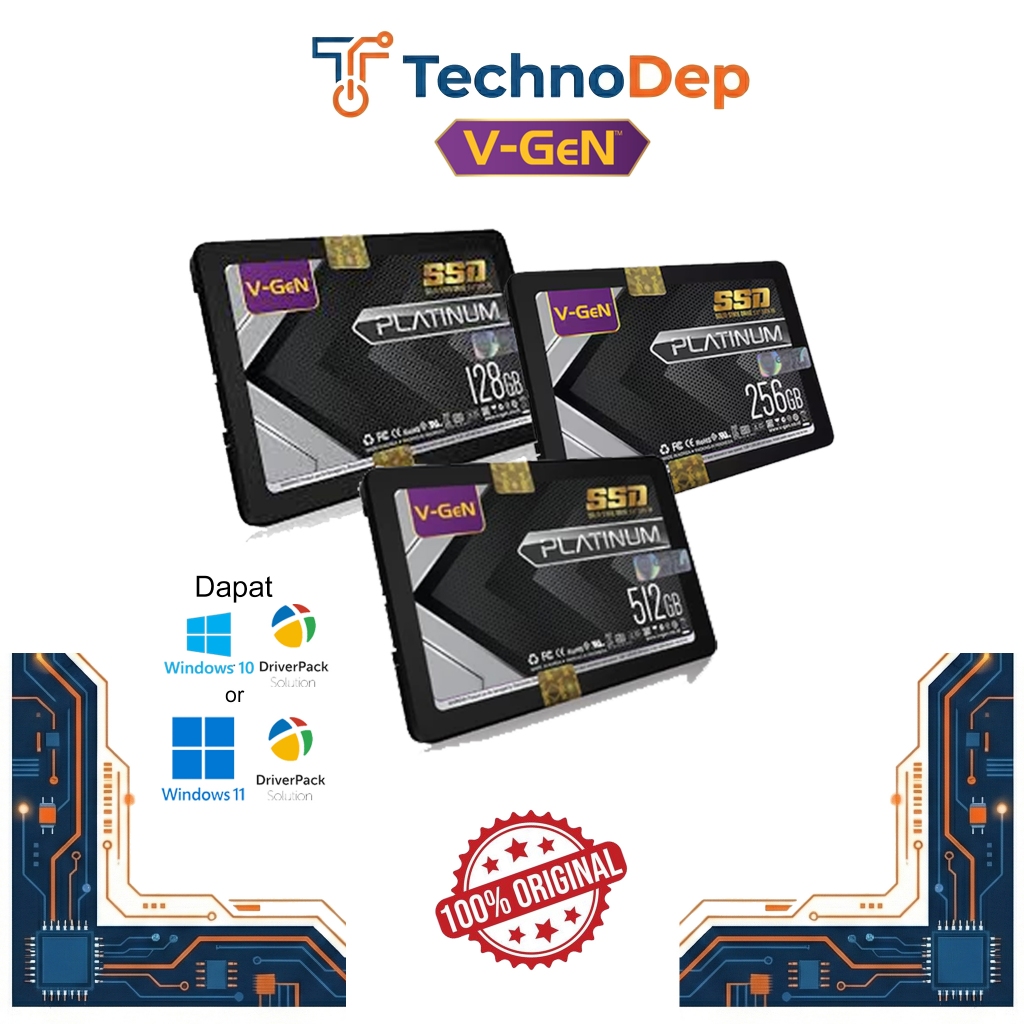 SSD V-GeN Platinum 128GB 256GB 512GB SATA 3 2.5 Inch Original- Upgrade Laptop & PC