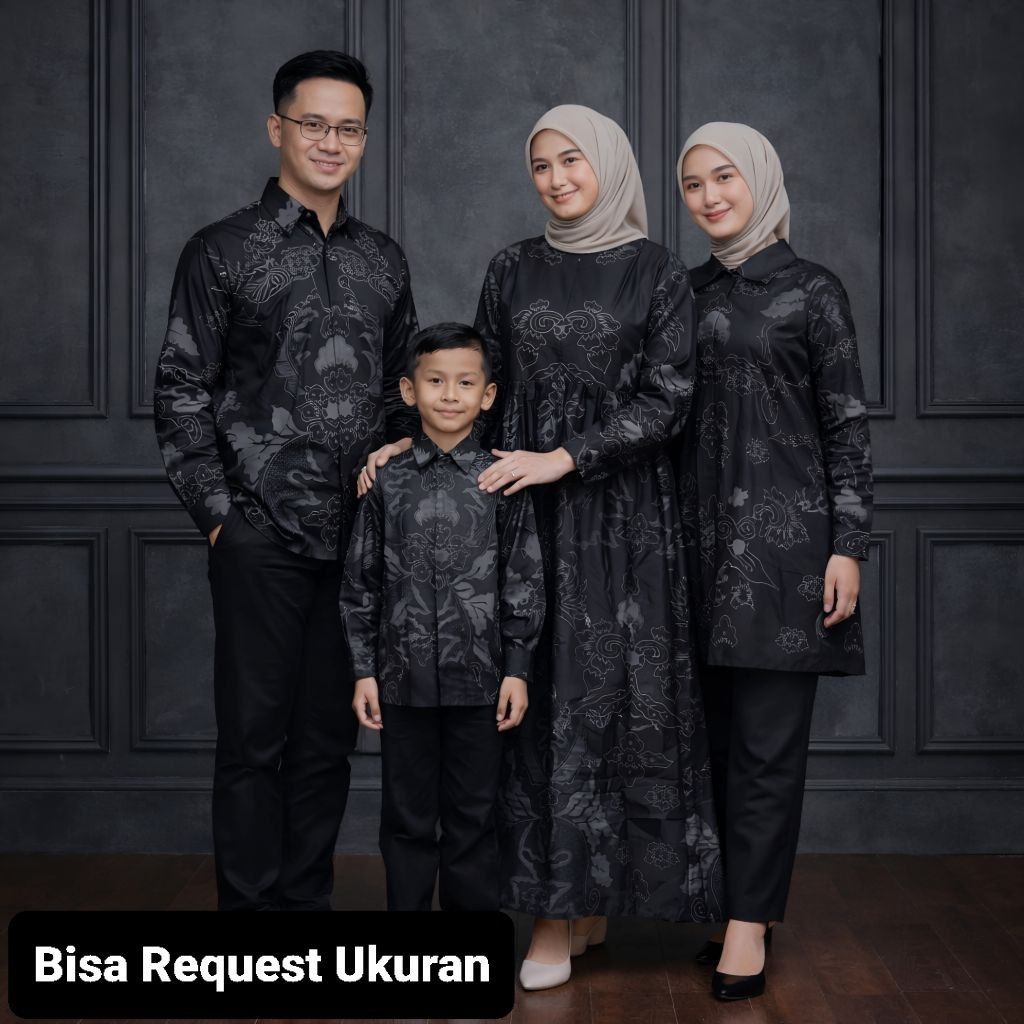 BAJU SERAGAM BATIK COUPLE GAMIS PASANGAN SARIMBIT KELUARGA CUSTOM ANAK BALITA REMAJA CEWEK COWOK / A