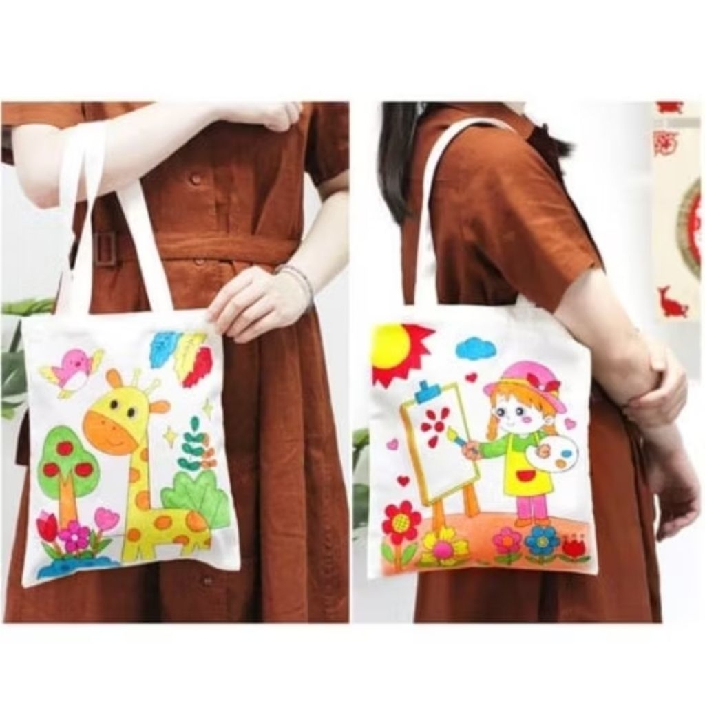 DIY Mewarnai Tas Kanvas Painting Canvas Bag / DIY Mewarnai Tas