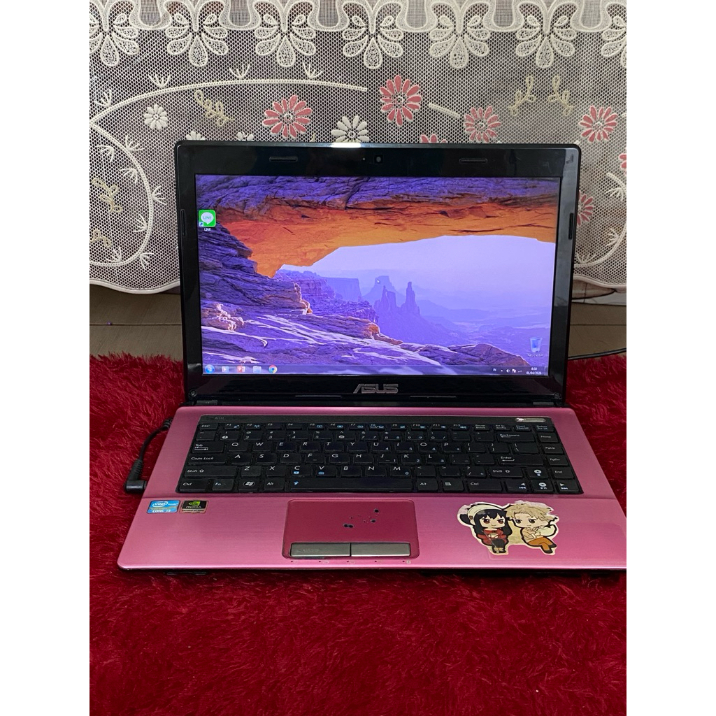 Laptop ASUS A43S Pink Core i3 RAM 6GB SSD NVIDIA SECOND