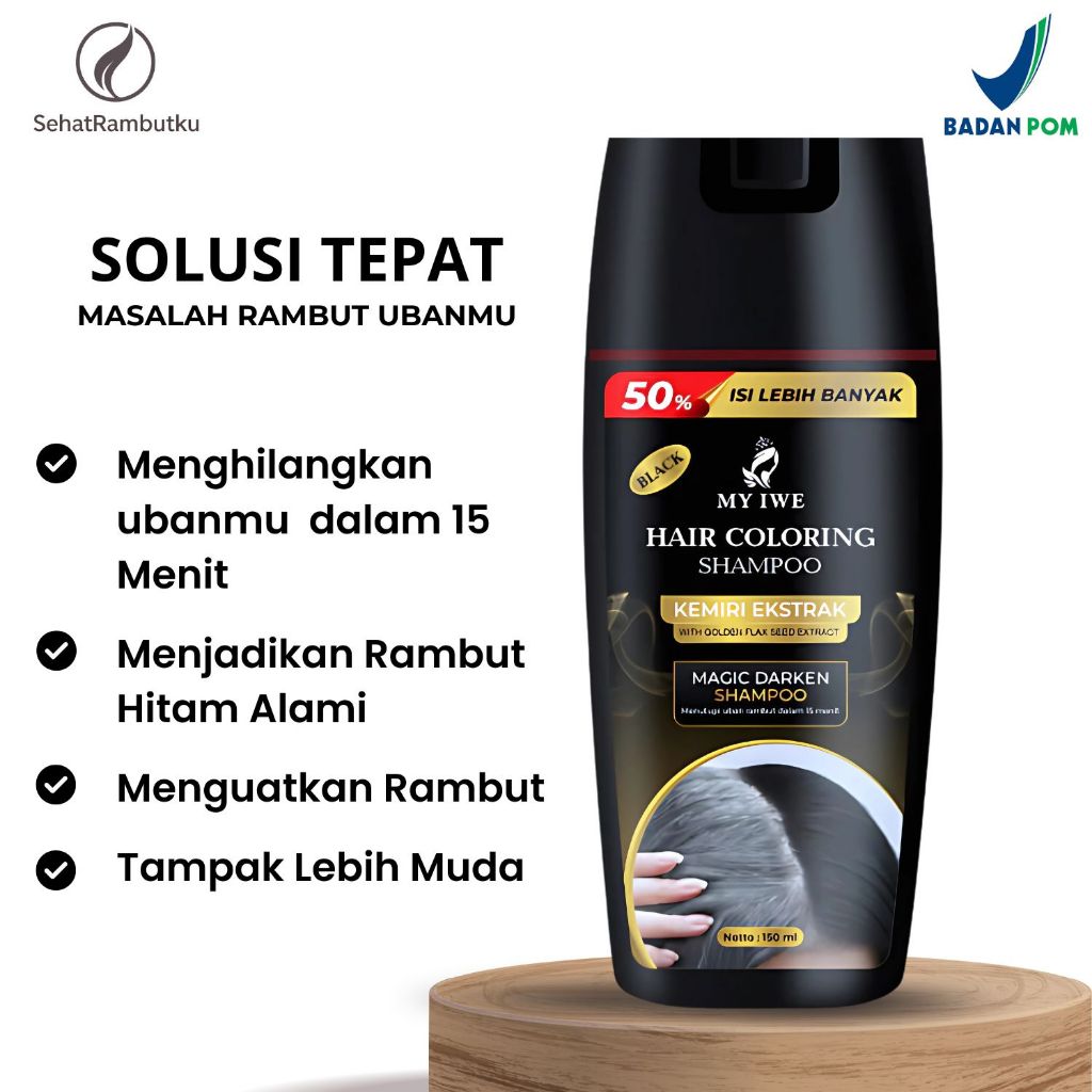 My Iwe Hair Coloring Shampoo Penghitam Rambut Uban My Iwe Shampo Penghilang Uban Anti Uban