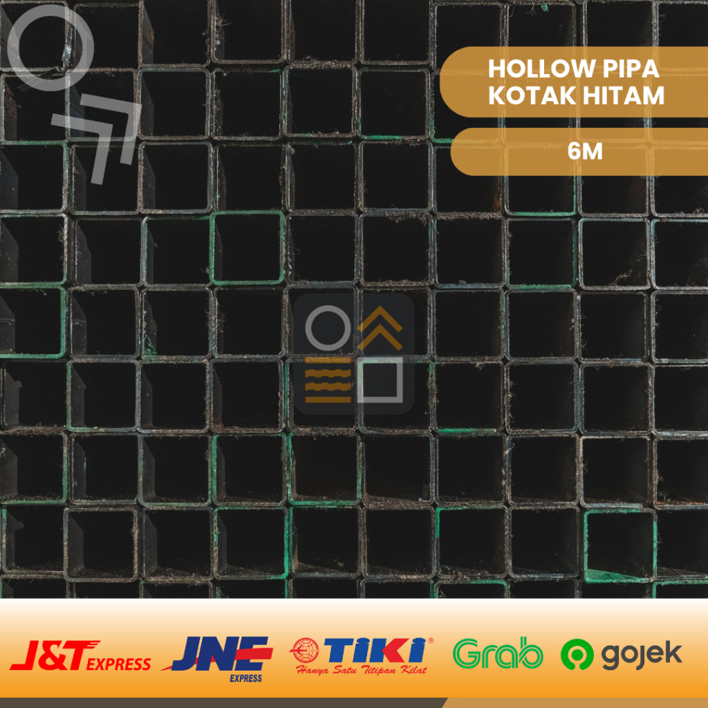 Besi Hollow Pipa Kotak Hitam - 40x40x1.4MMx6M
