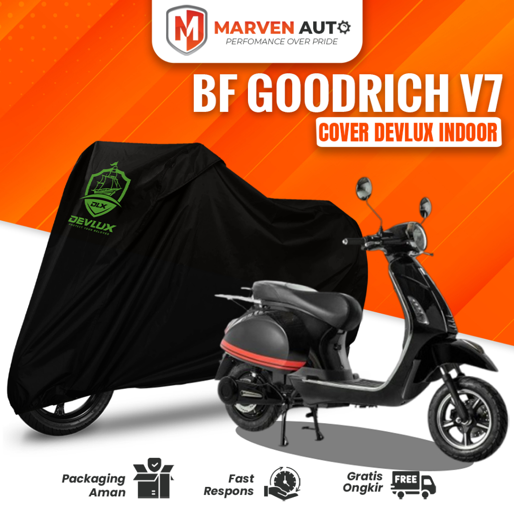 Cover Motor Murah DEVLUX BF Goodrich V7 Motor Sepeda Listrik – Sarung Penutup Motor Indoor Anti Debu