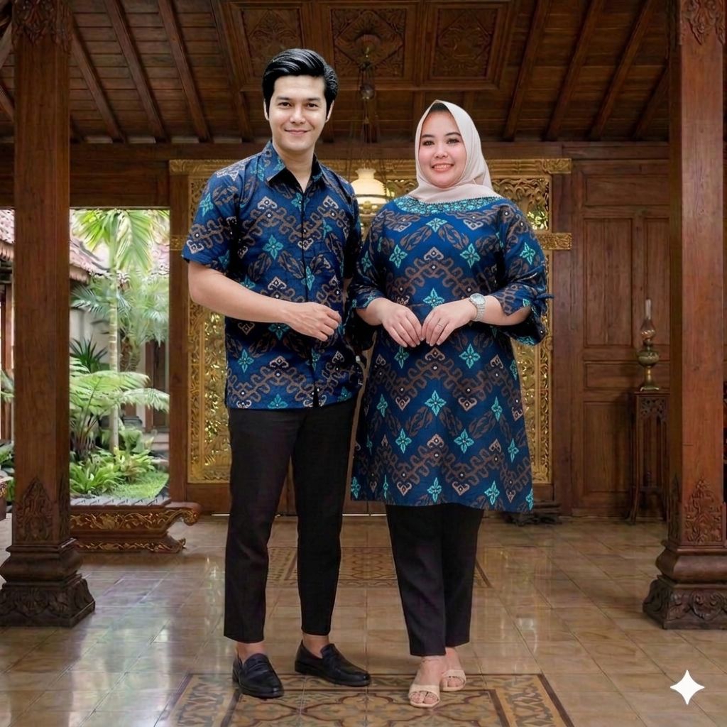Baju Batik Tunik Couple Jumbo Ld 140 Halus Motif Terbaru