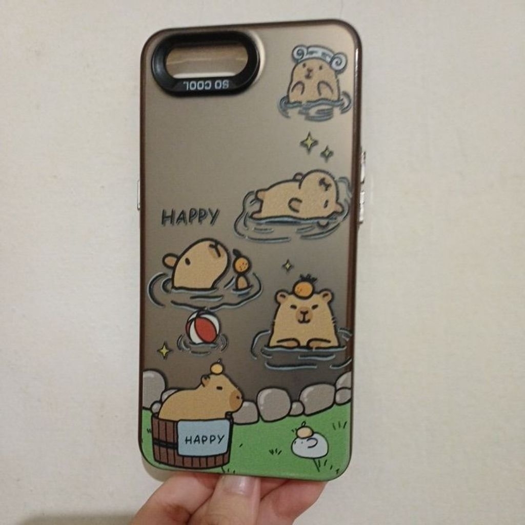 PRELOVED casing capybara & pooh hp OPPO A3S/OPPO A5S/REALME C1 CASING SECOND