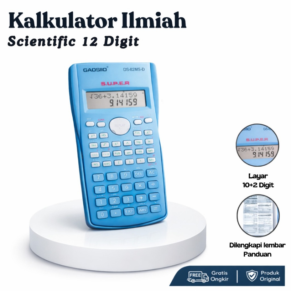 Kalkulator Ilmiah Scientific Calculator 12 Digit Kalkulator Matematika Teknik Dan Statistik 12 Digit