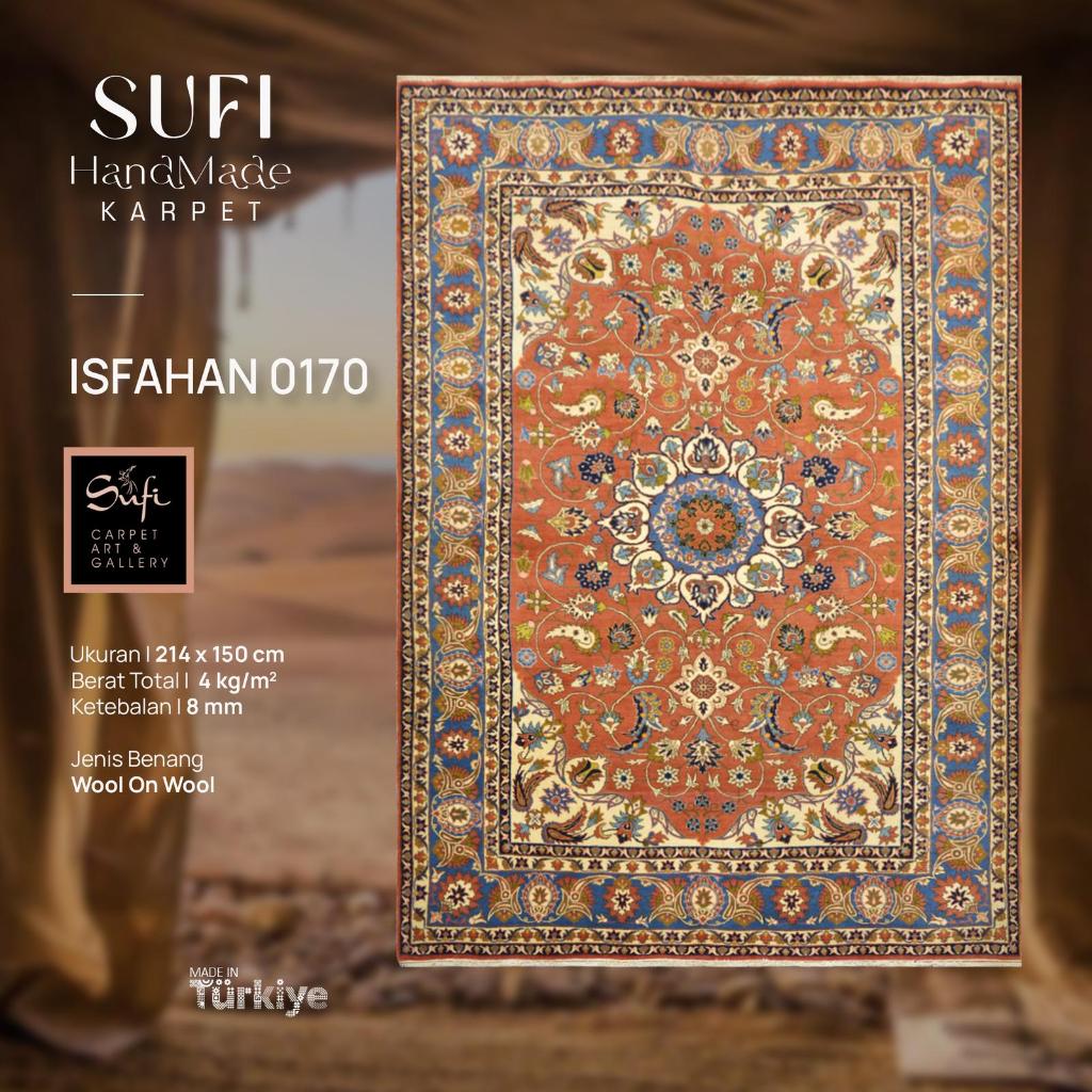 Karpet Lipat Handmade Antik Klasik Design Authentic Turki Isfahan 0170 214x150 Cm