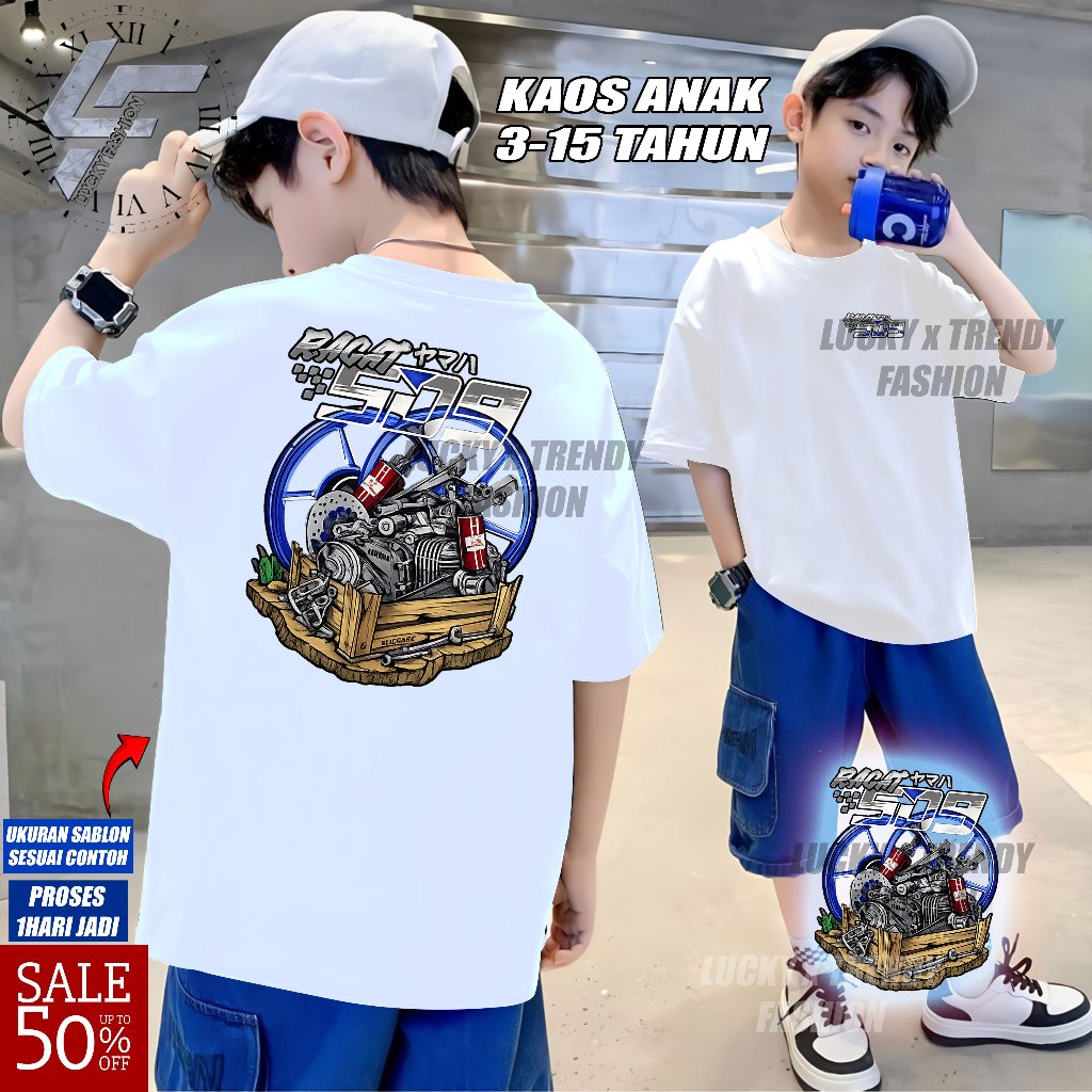 Baju ANAK Kaos Atasan Pria Cowok Ragat Motor 5D9 Gank Yamaha Vega Rr Zr Racing Distro Original