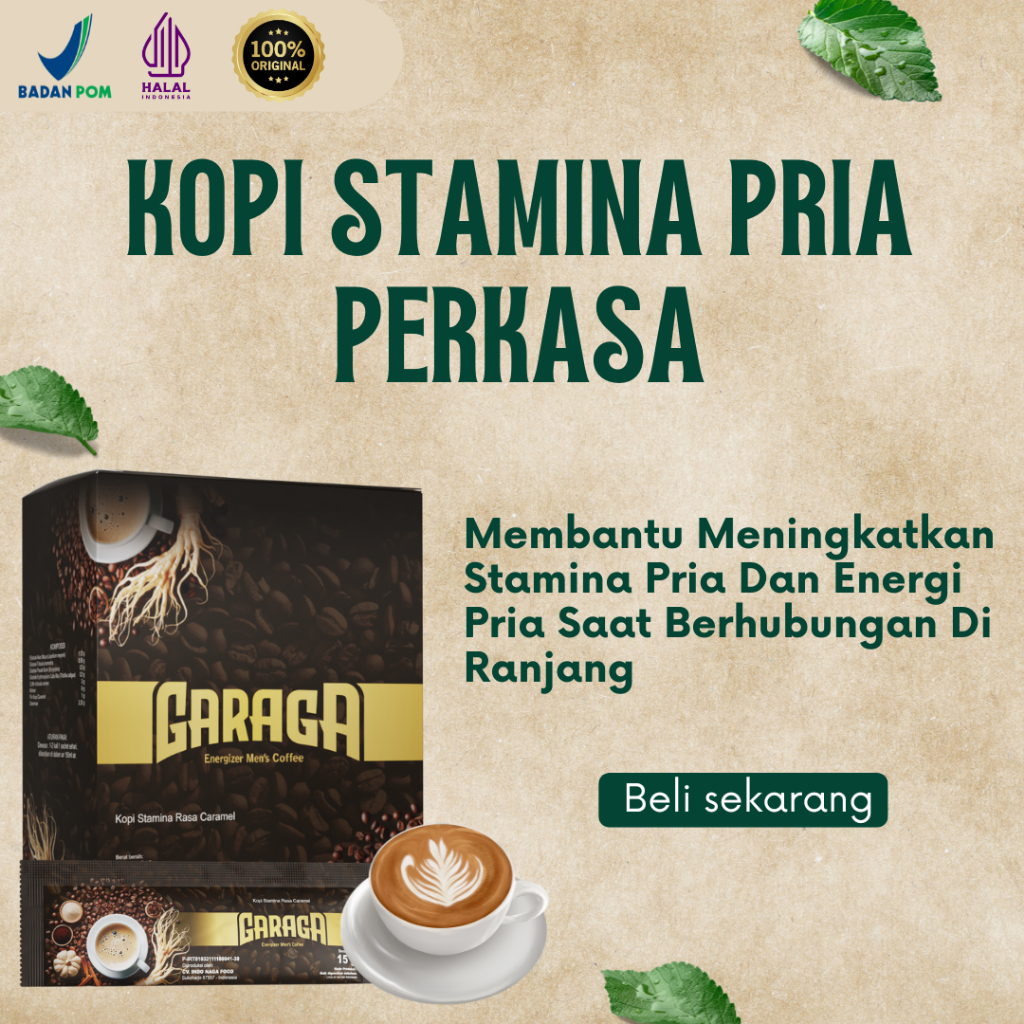 GARAGA Minuman Kopi Gingseng Stamina Pria Kuat Daya Tahan Lama 100% Original BPOM Halal Rasa Caramel