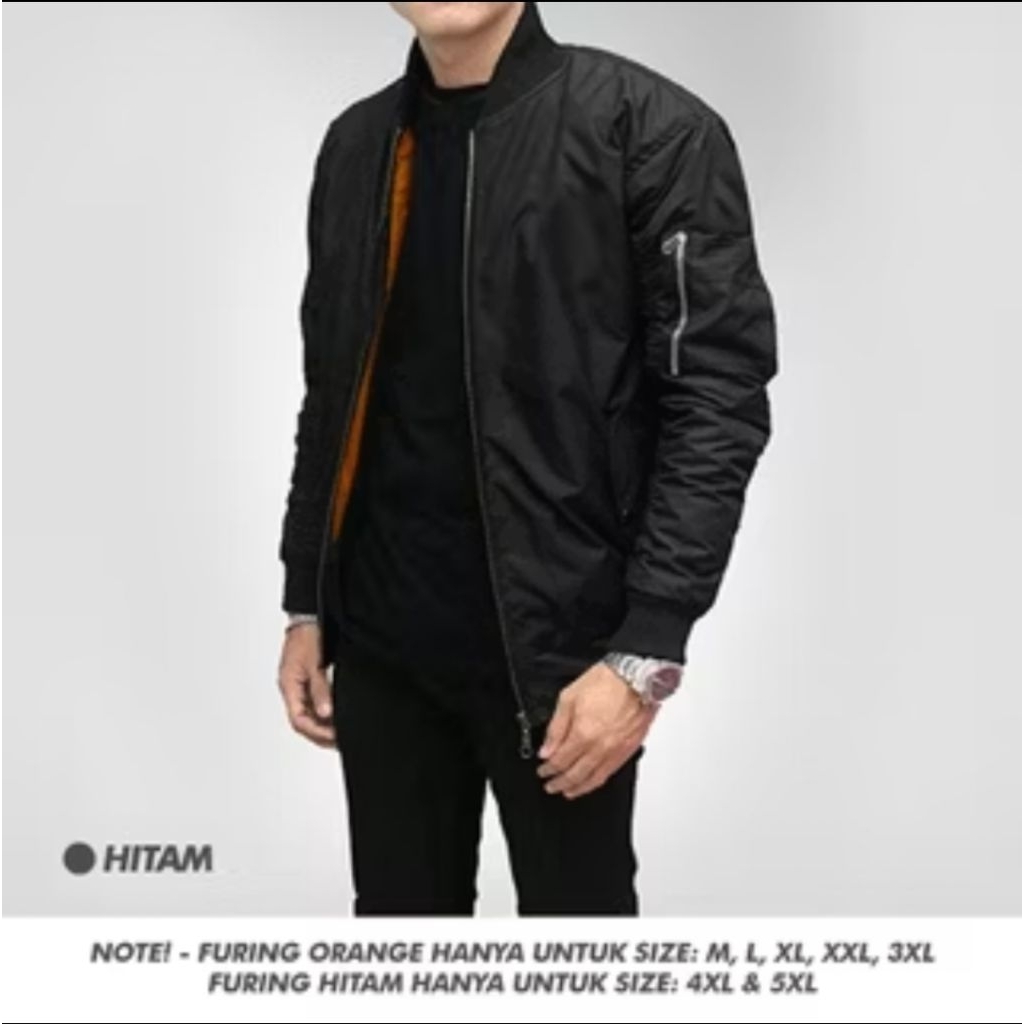 Jaket Bomber Pria Big Size Taslan Waterproof Ukuran Jumbo