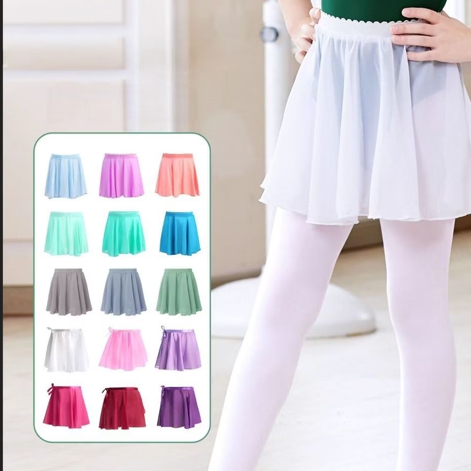 baju anak perempuan pink/putih anak pleated skirt import tutu balet rok putih