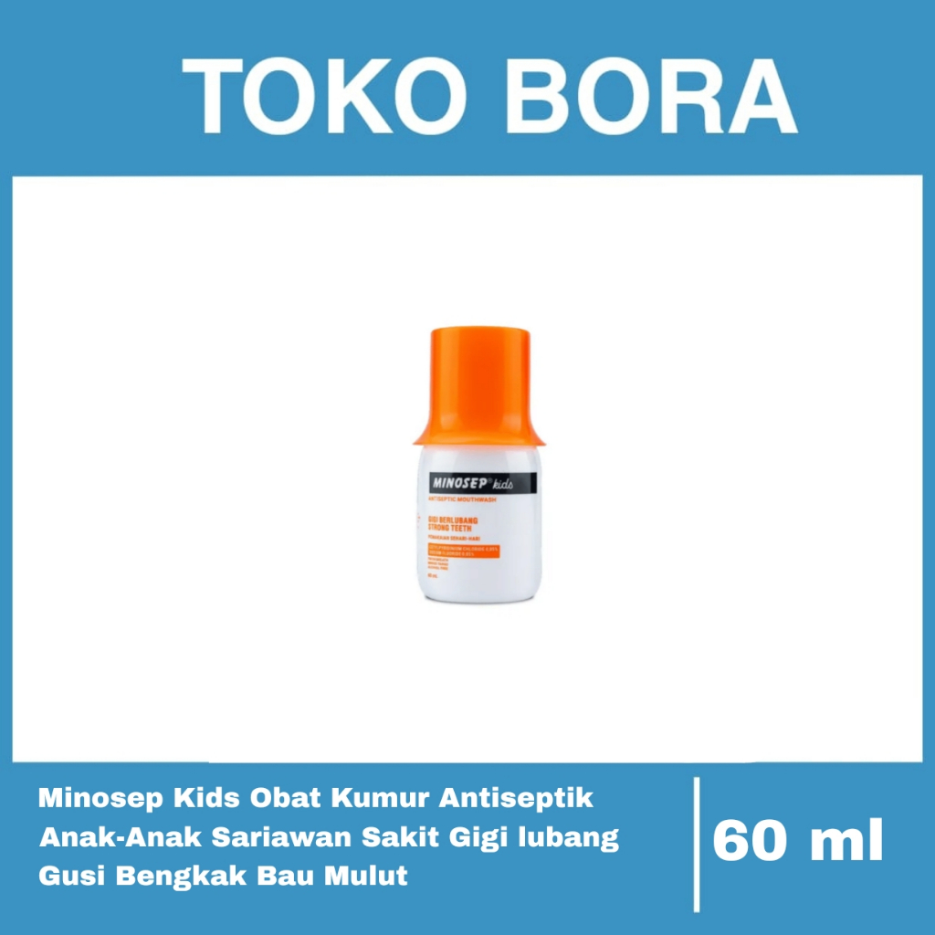 Minosep Kids Obat Kumur Antiseptik Anak-Anak Sariawan Sakit Gigi lubang Gusi Bengkak Bau Mulut 60 ml