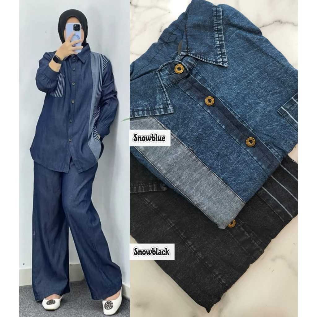 Zayna setelan atasan salur wanita remaja dewasa