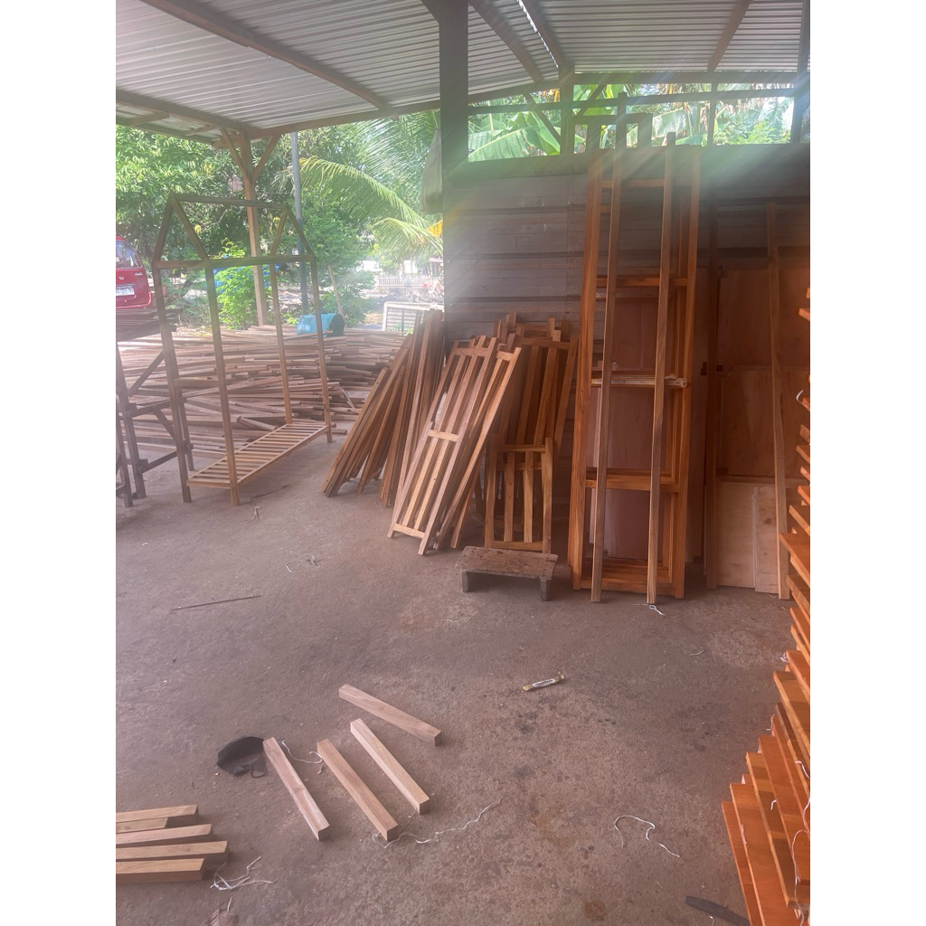 rak baju rekus kayu jati