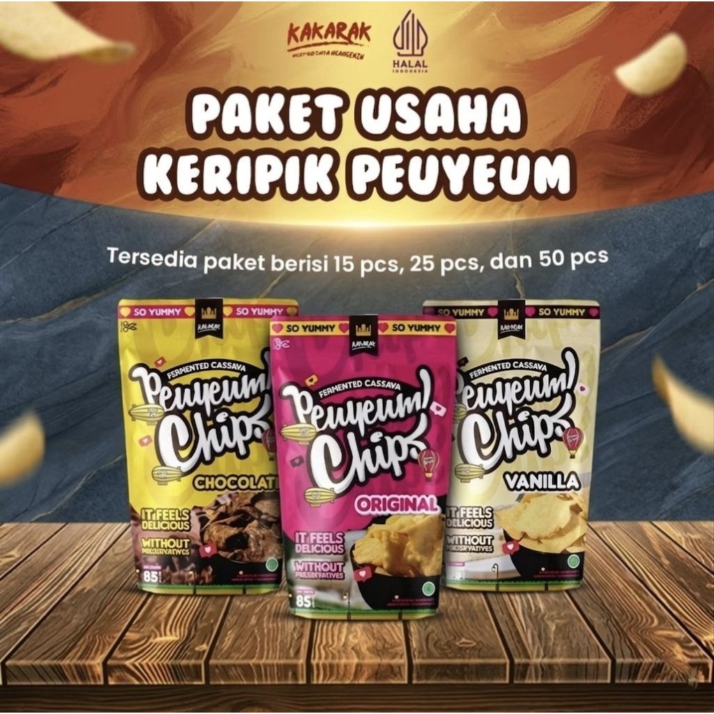 Paket Usaha Hemat Kripik Peuyeum Kakarak  khas Bandung