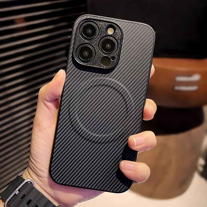 Case IPHONE 11 PRO Ring Magnetic Carbon Fiber Premium Casing Cover
