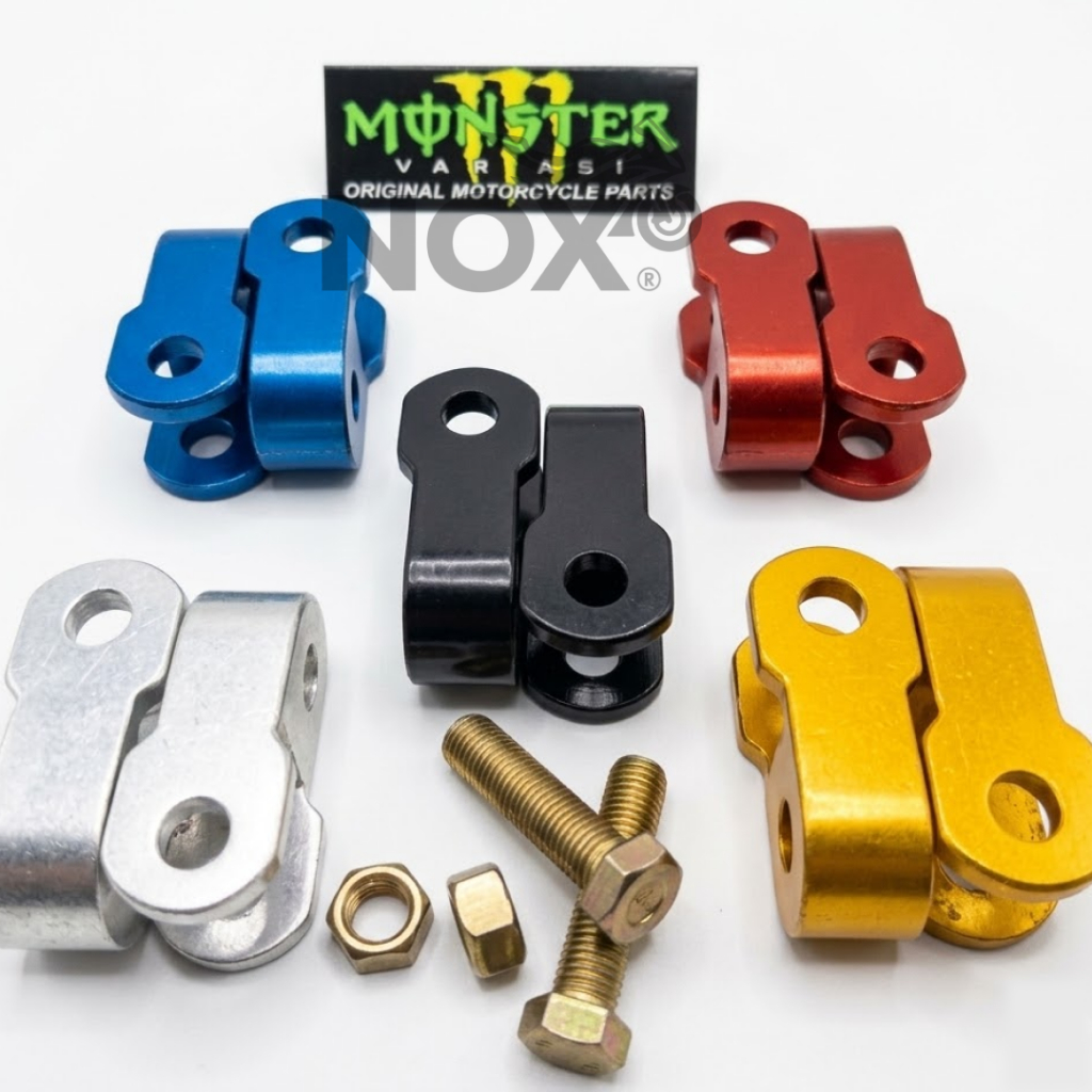 2 PCS Pangkon U + Baut Peninggi Shock Belakang Motor Bebek Dual Shock Universal Honda Yamaha Peningg