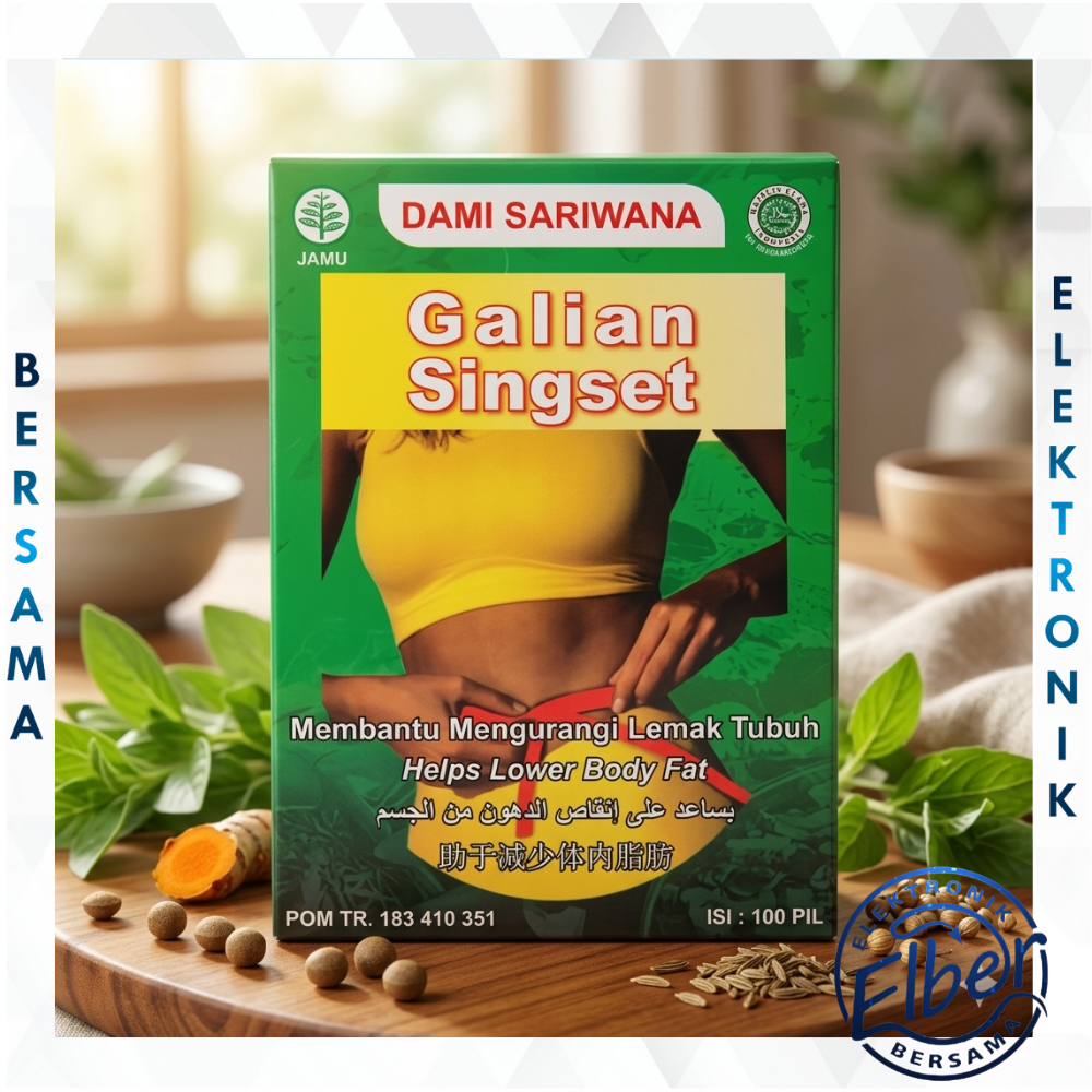 ELBER Jamu Diet Herbal Galian Singset isi 100 Pil Pelangsing Penurun Berat Badan Mengurangi Lemak Y8