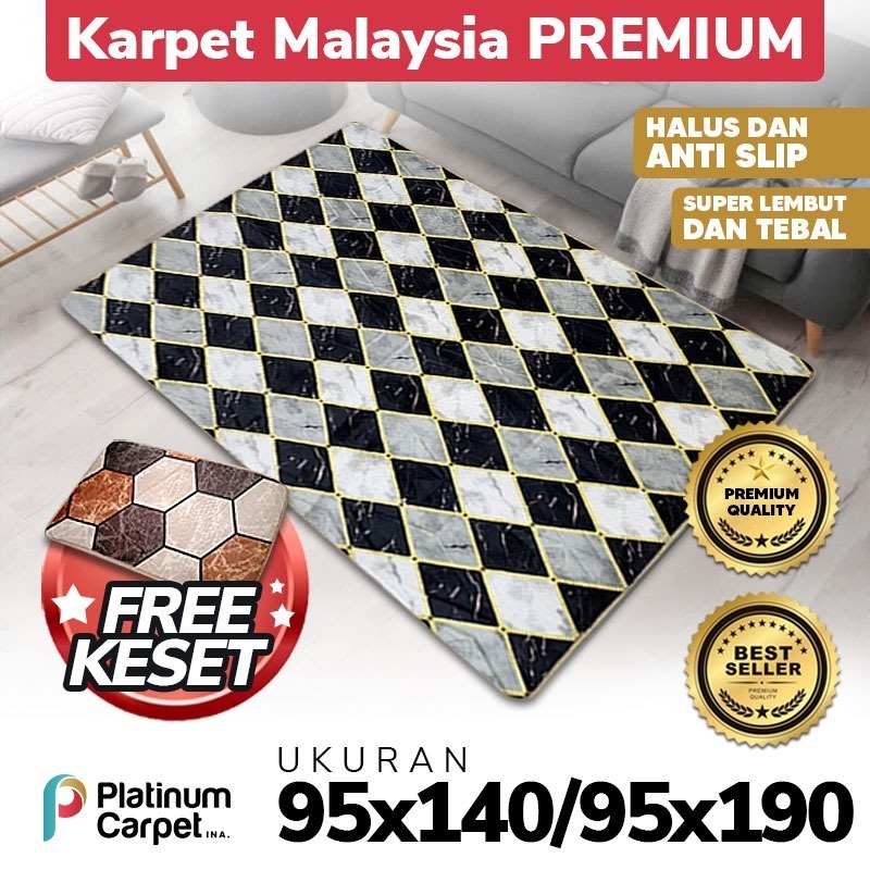 Karpet Lantai Busa Malaysia Premium 95x140 95x190 Tebal Empuk Anti Slip