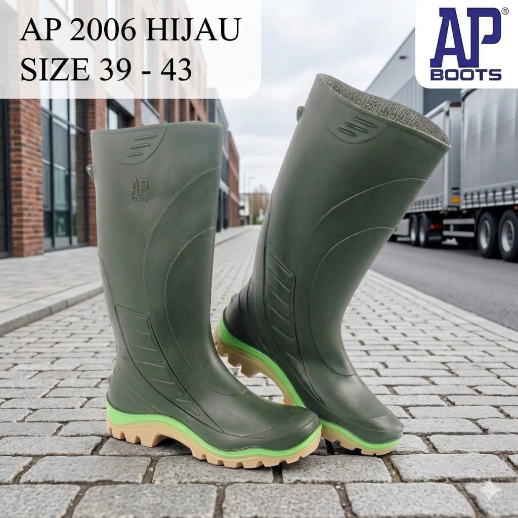 AP boots 2006 Sepatu Boots Pria Wanita Anti Air | Boots Kebun Proyek Karet Anti Slip