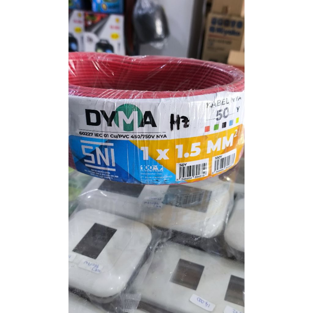 kabel nya 1×1,5 50 y SNI dyma tembaga